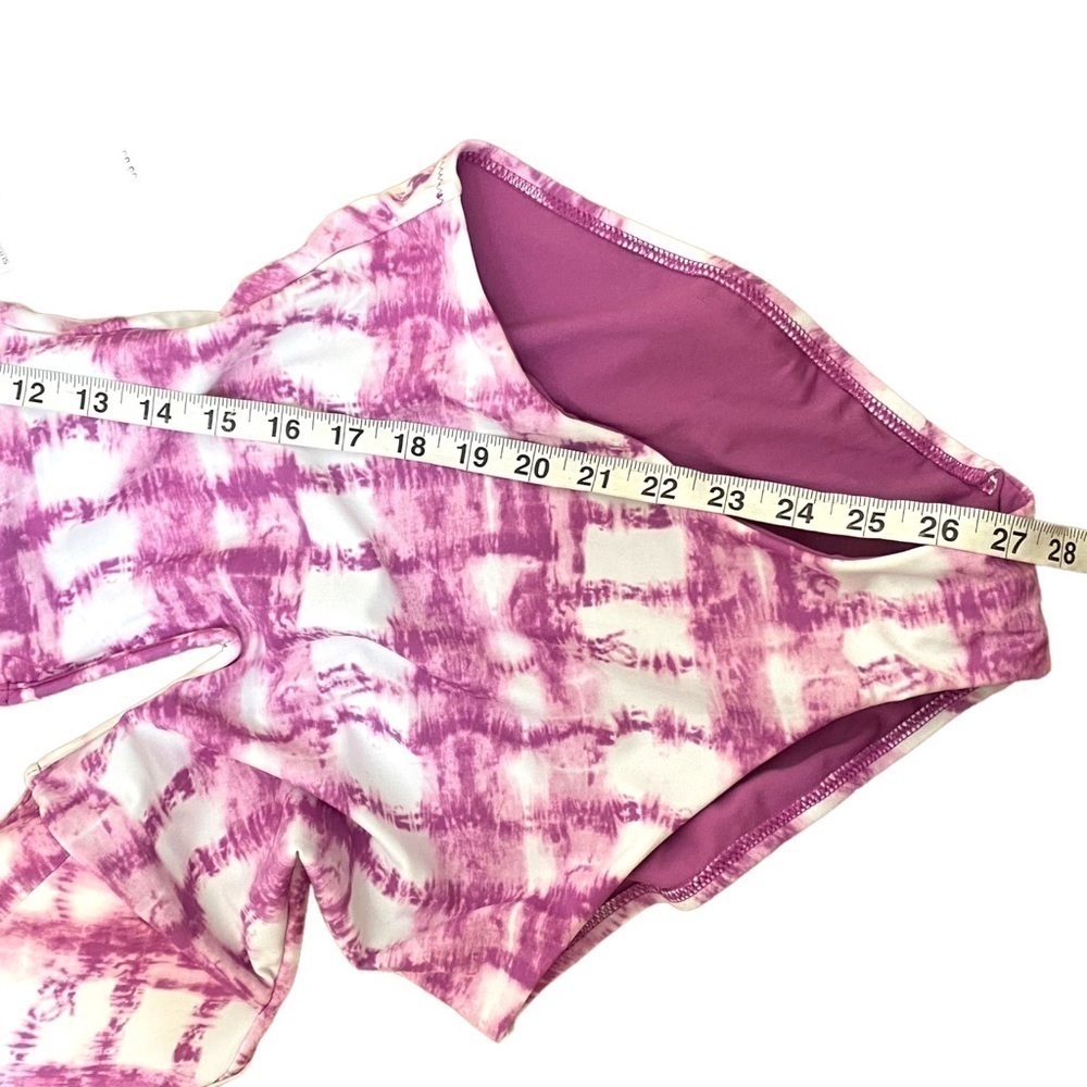 BAR III Summer Stripes Plunge Tie Dye One-Piece Swimsuit - Picture 11 of 11